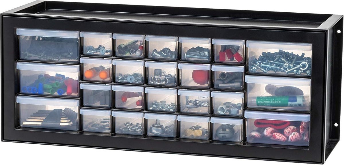 IRIS USA 26-Drawer Teacher Toolbox, Stickers, Markers, Made in USA, Black