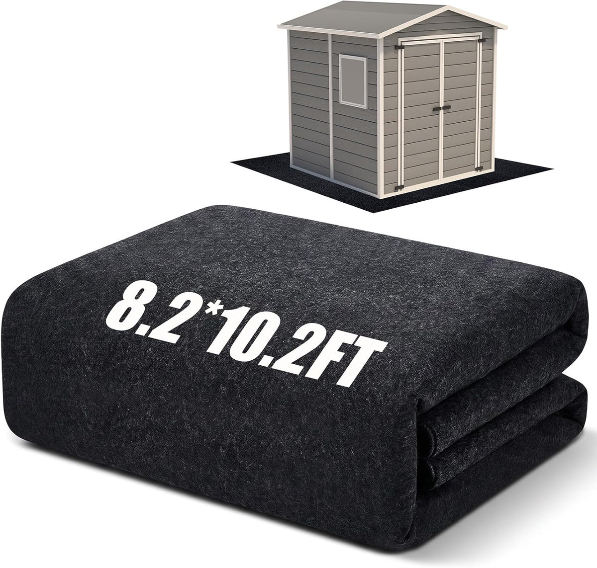 Shed Floor Mat 8.2 x 10.2 ft, PE Backing for Garage, Carport and Workshop