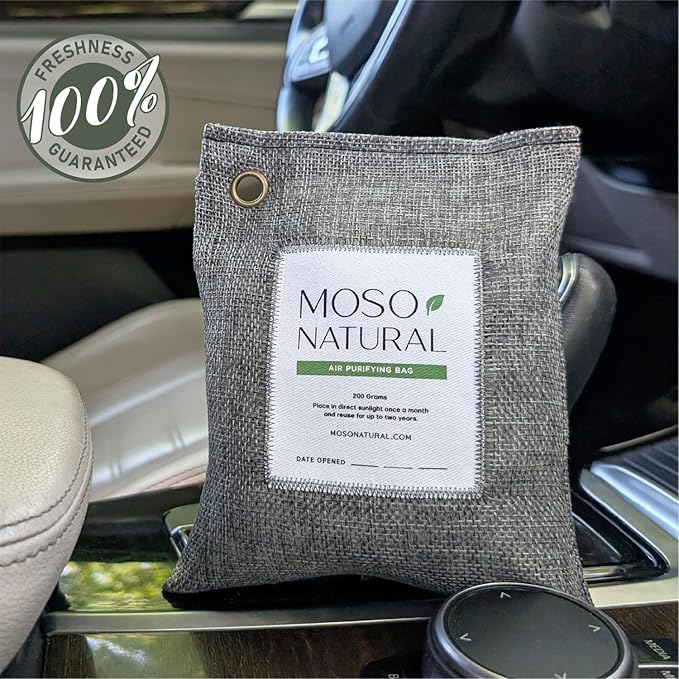Moso Natural Air Purifying Bag 200g HGTV Editor's Pick | Premium Bamboo (3 Pack)