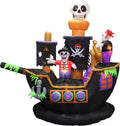 7 FT Halloween Inflatable Skeletons Ghosts on Pirate Ship