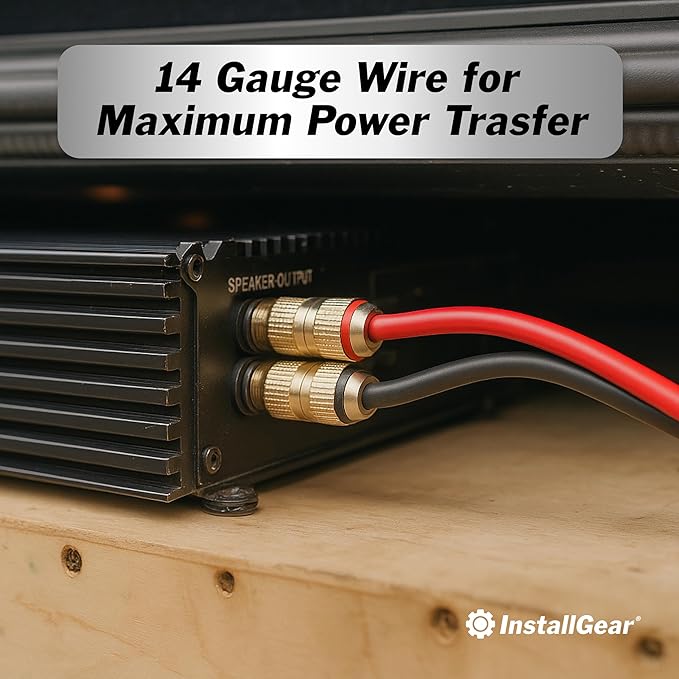 InstallGear 14 Gauge Speaker Wire - 100 Ft Copper Clad Aluminum Speaker Cable -