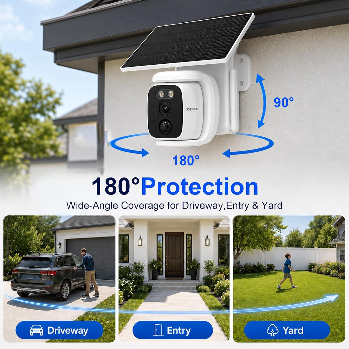 solar security cameras wireless outdoor, 2k wifi camera, view 10