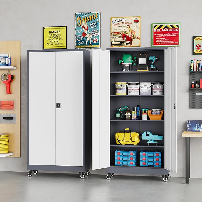 75" Tall Metal Storage Cabinet