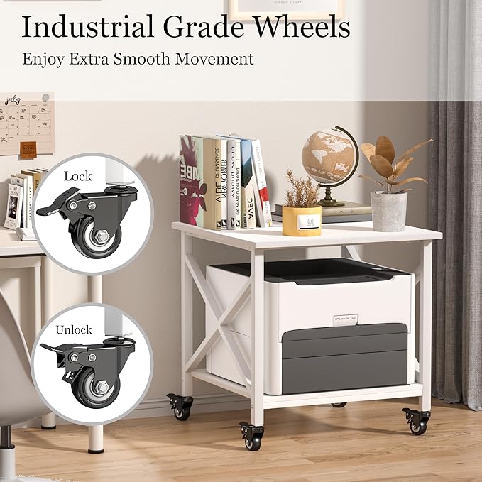 TQQDCI Printer Stand, 23.6 x 23.6 Inches Large Printer Stand