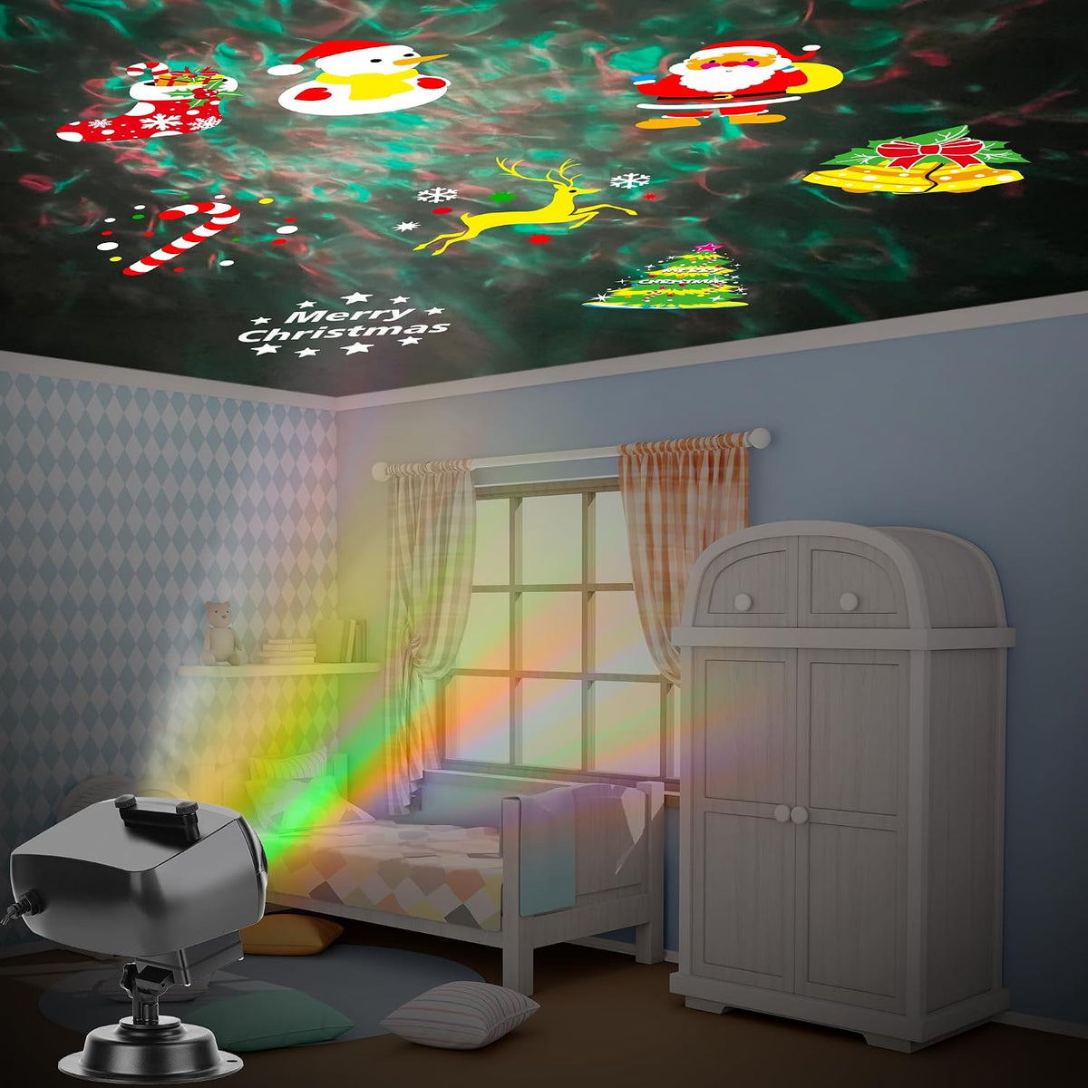 Nazuwke Halloween Christmas Projector Lights Outdoor, Holiday Projection