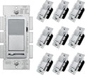 BESTTEN 10 Pack Matte Silver Dimmer Light Switch, Single Pole or 3-Way