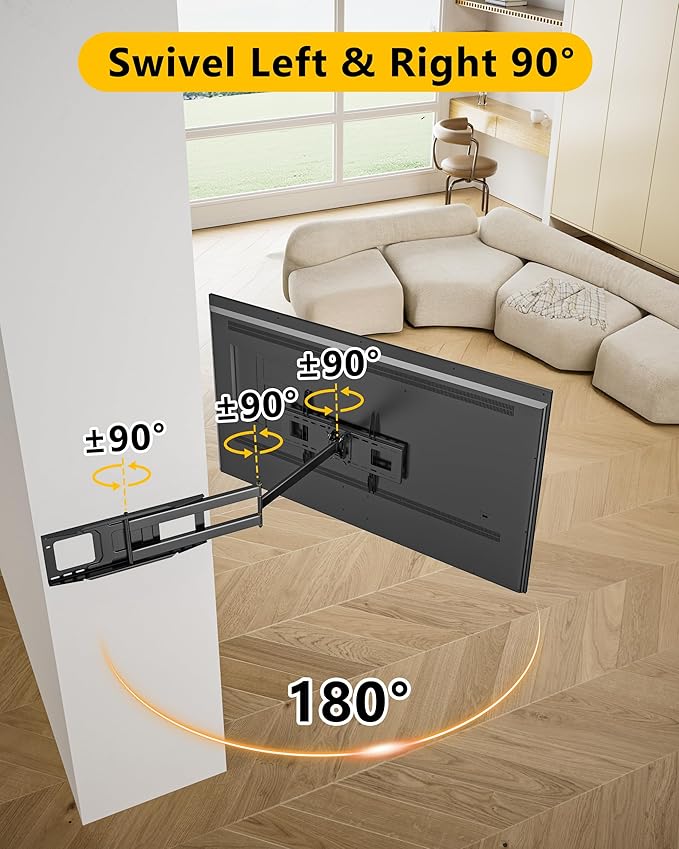 48'' Extension Extra Long Arm TV Wall Mount, Heavy Duty Full Motion TV Wall