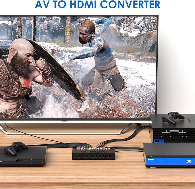8 Port RCA to HDMI AV to HDMI Converter 1080P/720P 8 Way RCA Composite CVBS AV