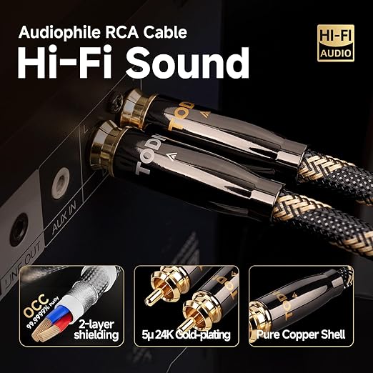 TODN Audiophile RCA Cables