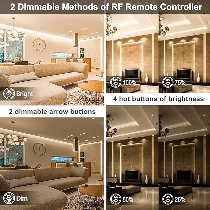 MY BEAUTY LIGHT LED Strip Lights Warm White, 32.8ft Dimmable LED Light Strip