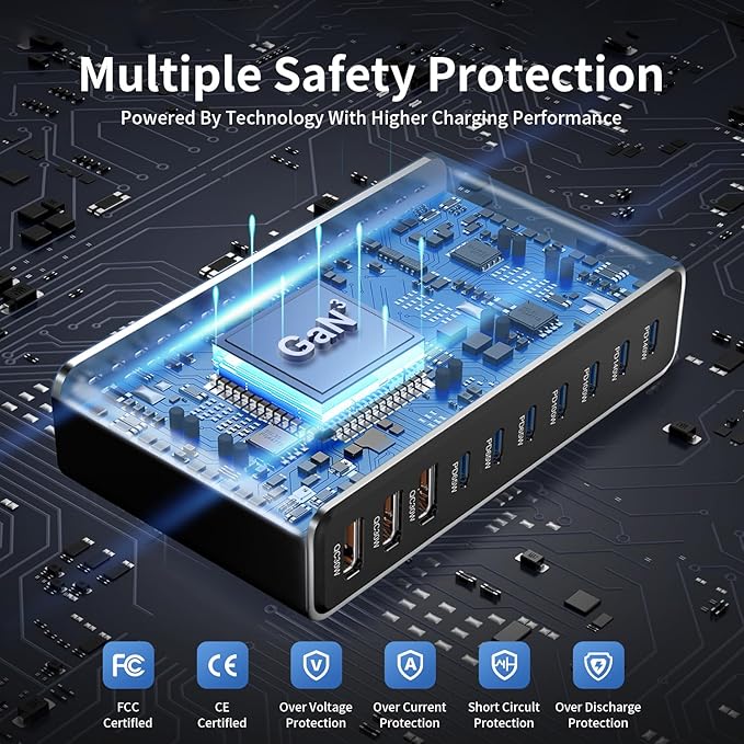 765W 10-Port GaN 3 Desktop Charging Station