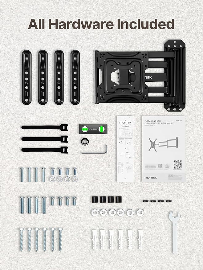 monTEK Long Arm TV Wall Mount for Most 23-65 Inch TVs, 37 Inch Long Extension