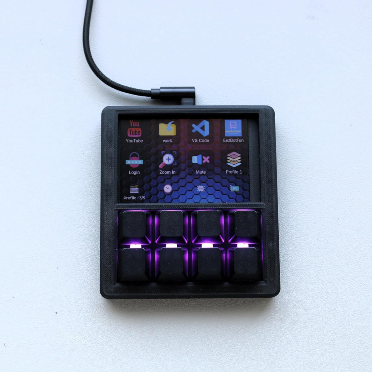 8-key macropad 3.5" tft lcd screen programmable mechanical, view 9