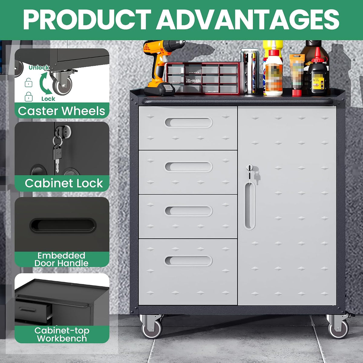 garage cabinets,metal garage storage cabinet with wheels,lockable rolling showing dimensions