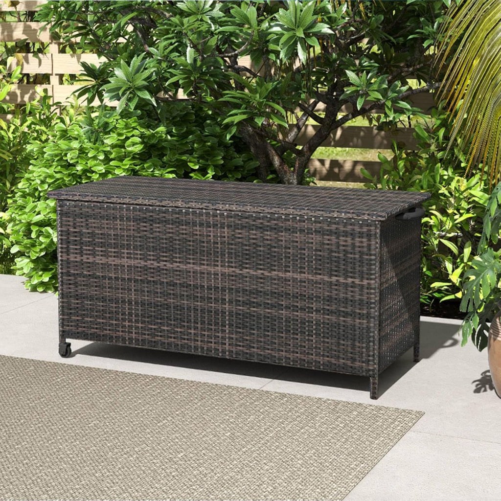 tangzon 320l garden deck box, patio cabinet container, package contents
