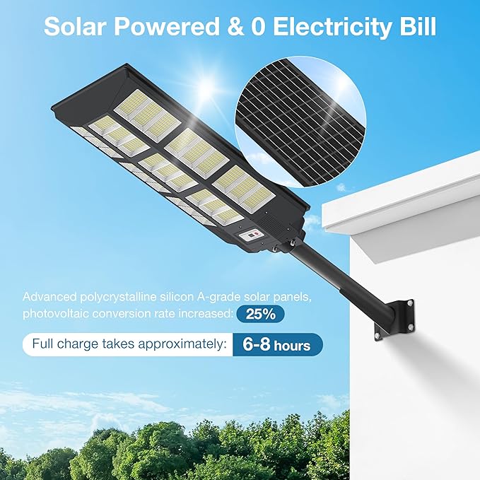 OKPRO 10000W Solar Street Lights Outdoor