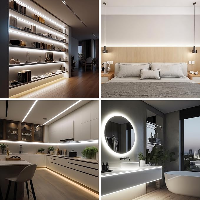 Pandery COB LED Strip 32.8ft, Dimmable Strip Lights, 6000K Daylight Super