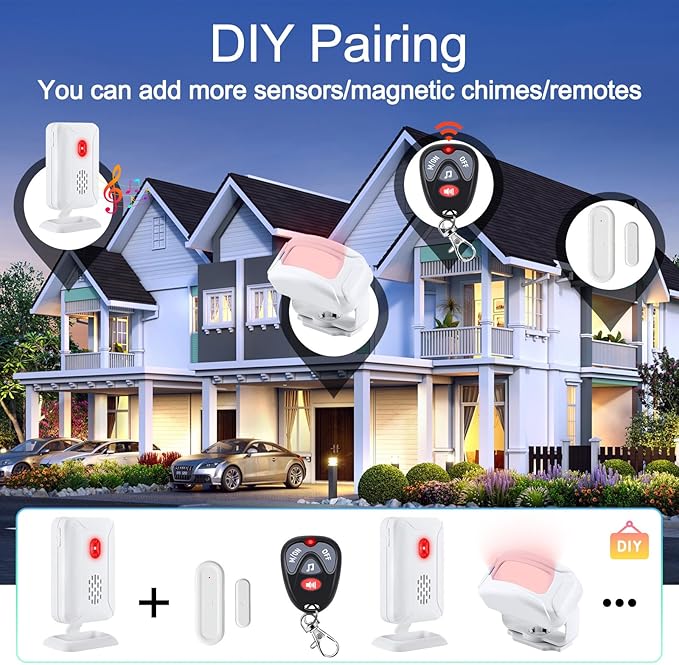 KCMYTONER Wireless Motion Sensor Door Chime, Entry Alert Chime
