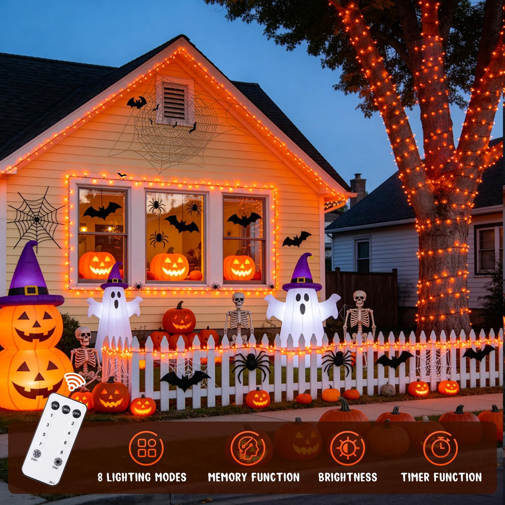 JMEXSUSS 500 LED Halloween Lights Outdoor, Orange String Lights Plug in