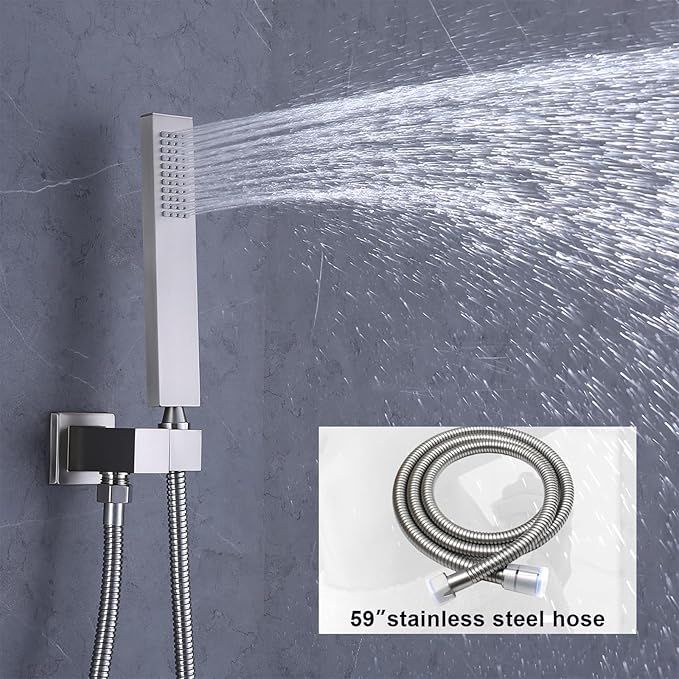 KATAIS Tempreature Display Shower System Brushed Nickel Shower Faucet Set