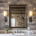 Retro Copper Effect Framed Wall Mirror, 24x32 Rectangle Mirror,