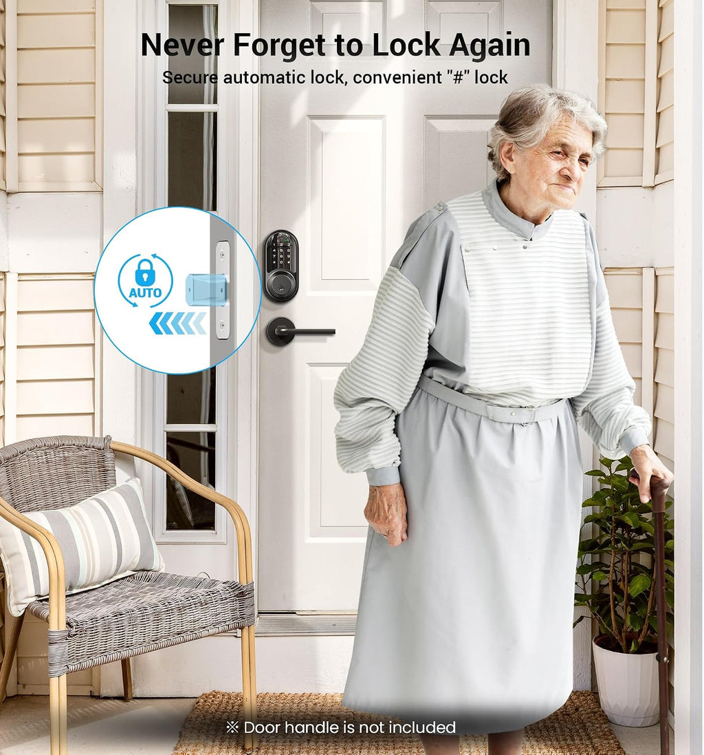 veise rz06 smart lock for front door with, close-up detail