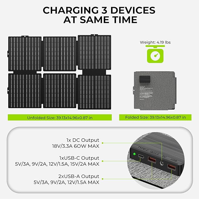Portable Solar Generator, 300W Portable Power Station