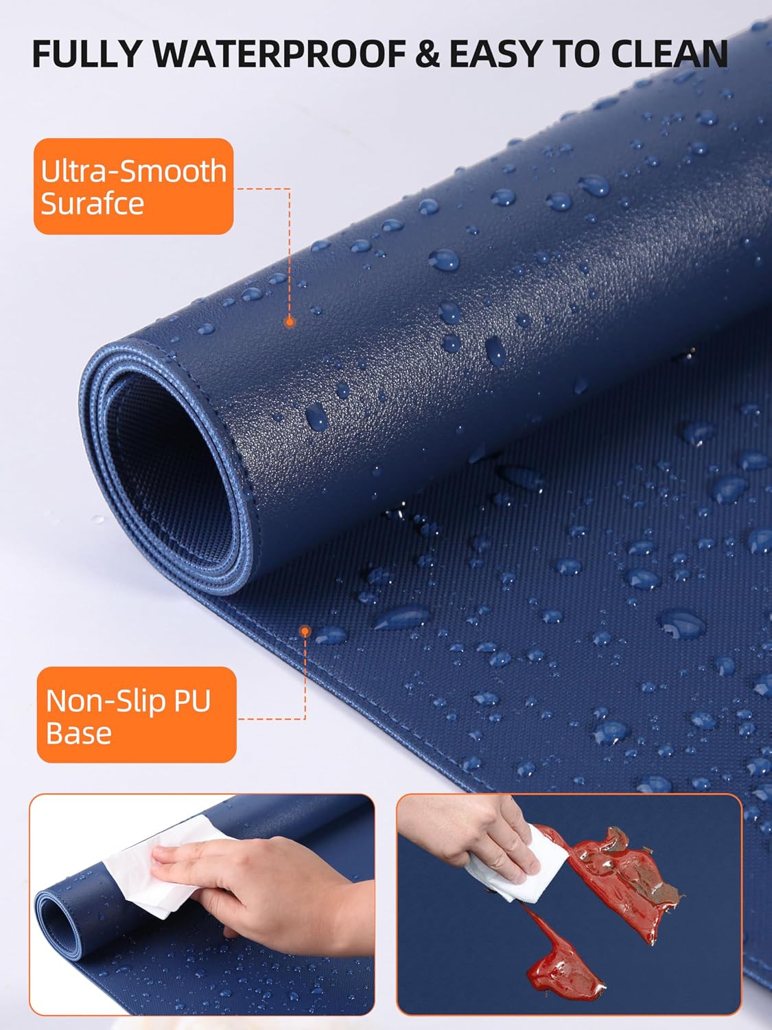 topmade mouse pad with 15w wireless charging, xxl showing dimensions