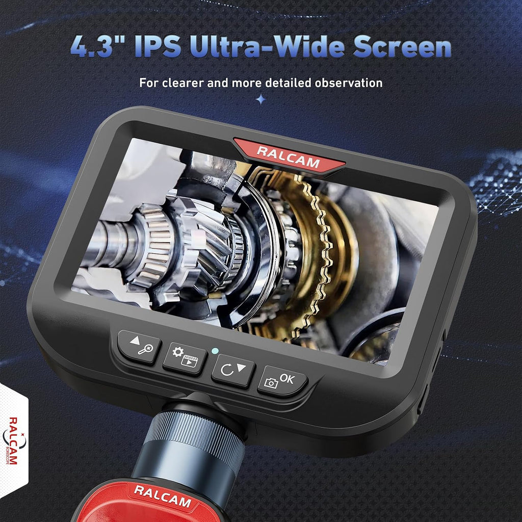 ralcam 360° articulating borescope, 6.2mm/0.24in slim probe, side view