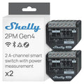 Shelly 2PM Gen4 | Wi-Fi, Zigbee & Matter 2-Channel Smart Relay Switch (2 Pack)