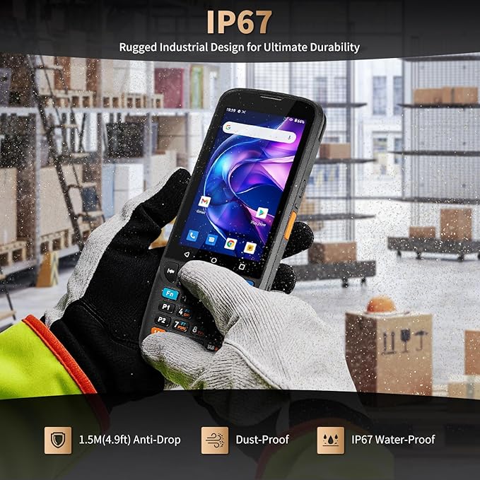 NETUM Android 11 Handheld Barcode Scanner Terminal Mobile Computer, Wi-Fi 4G BT