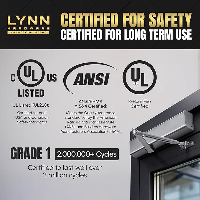 LYNN HARDWARE Heavy Duty Automatic Door Closer