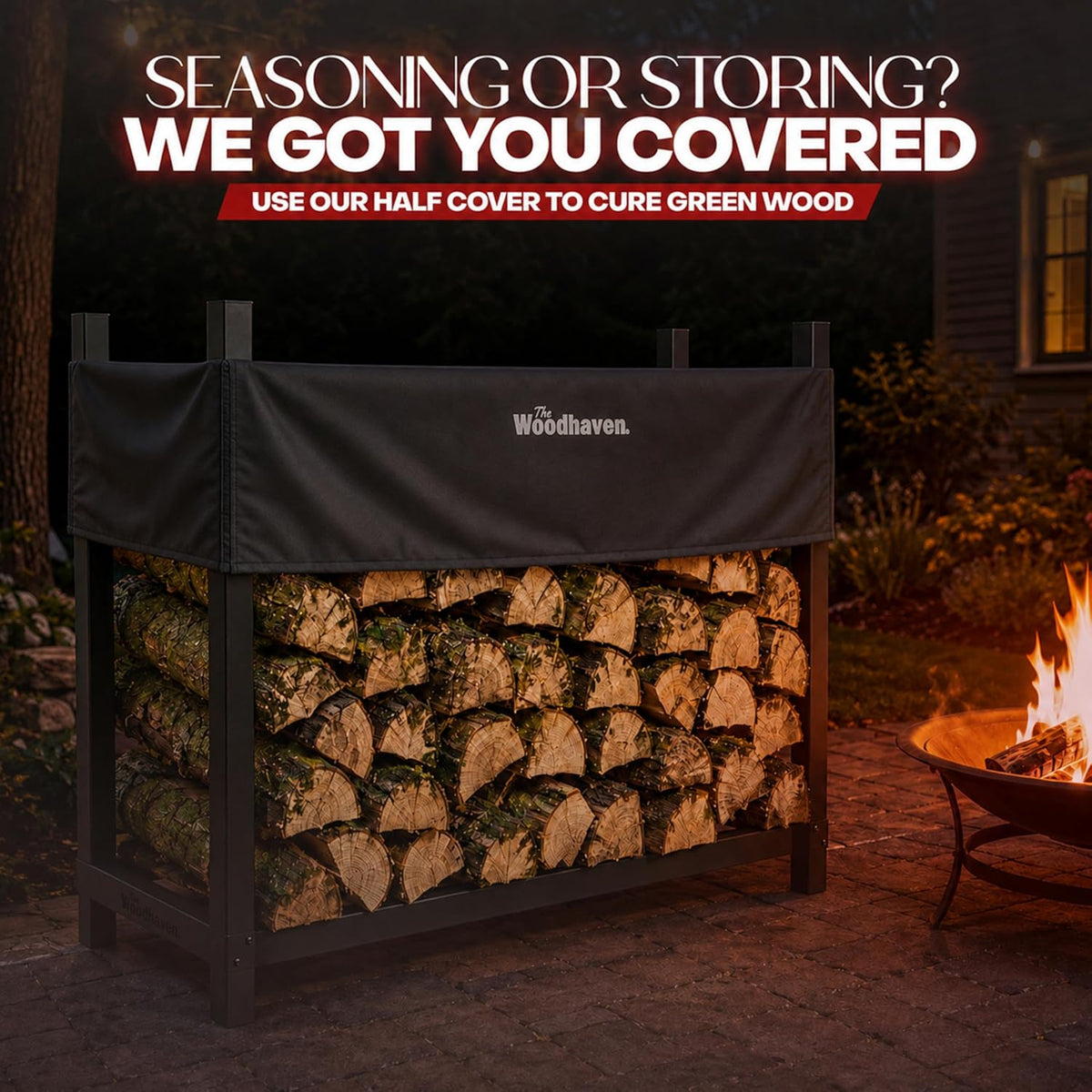 woodhaven rack cover 4ft showing dimensions