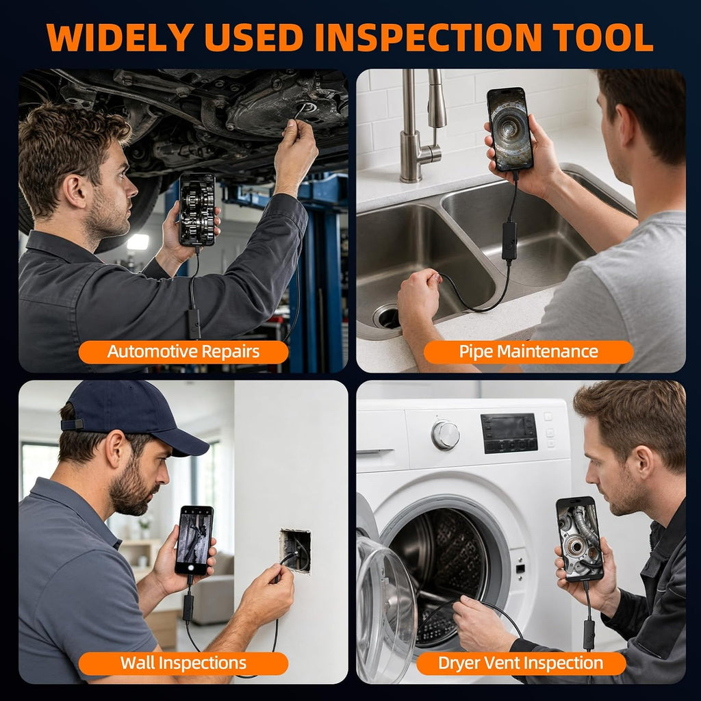 Daxiongmao Endoscope Camera with Light, 1920P HD Borescope