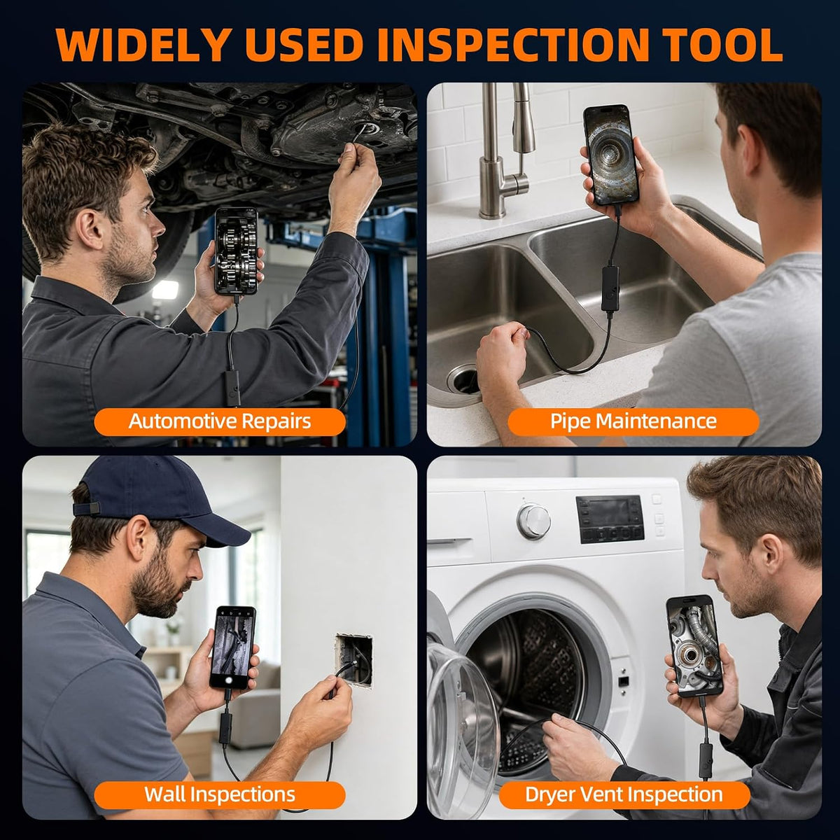 Daxiongmao Endoscope Camera with Light, 1920P HD Borescope