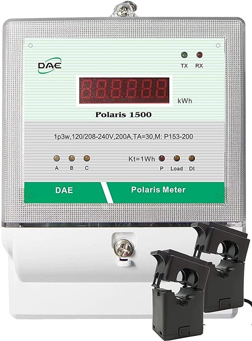 DAE P153-200 KIT, UL kWh Smart Submeter, 1 Phase 3 Wire, 2 Split Core CTs