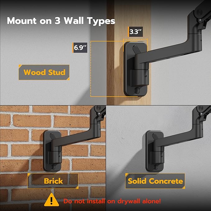ARES WING Wall Mount Monitor Arm