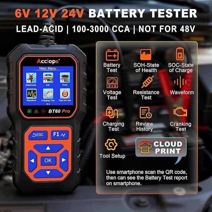 BT60 Pro Acclope Car Battery Tester