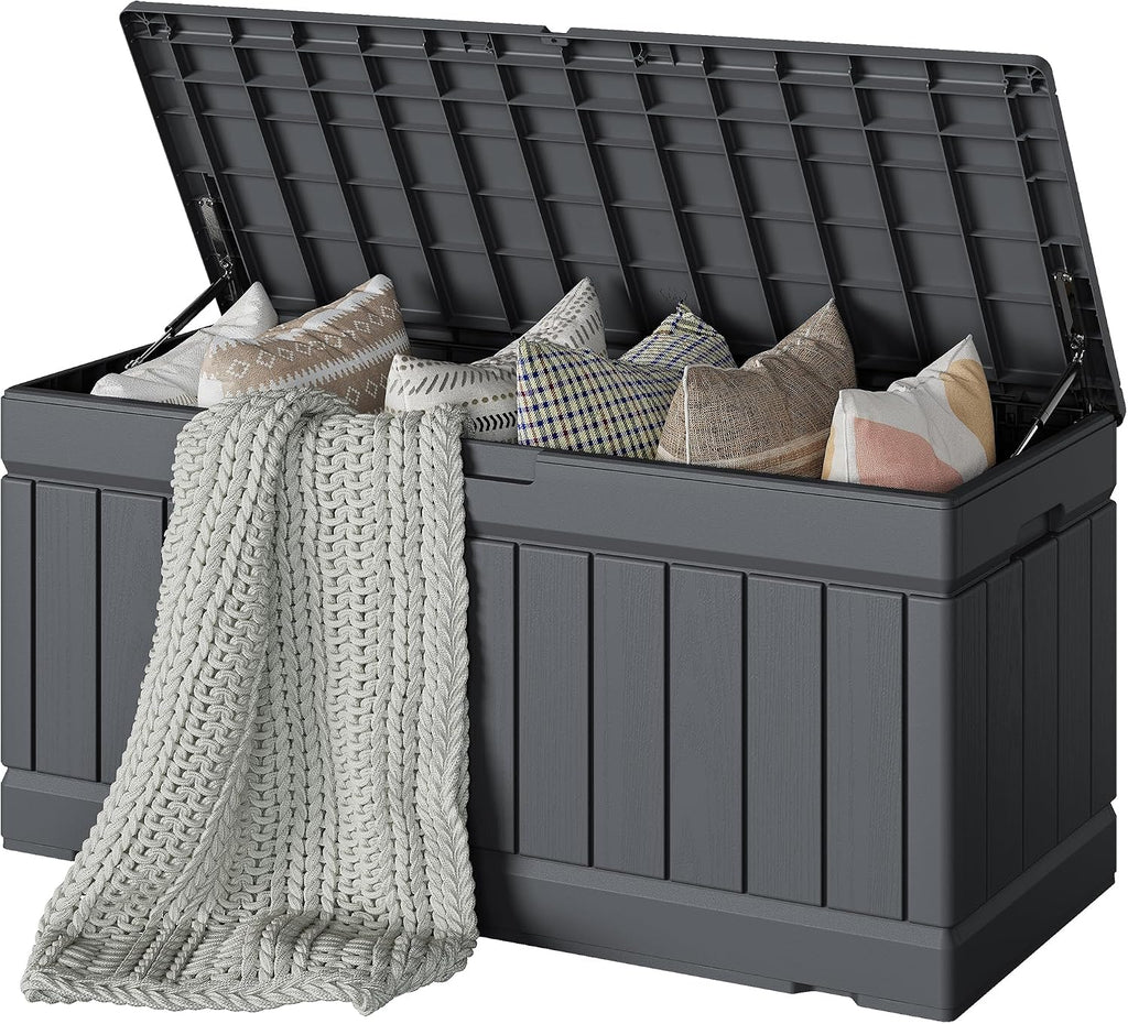 Devoko 78 Gallon Deck Box, Waterproof Resin Outdoor Storage Box