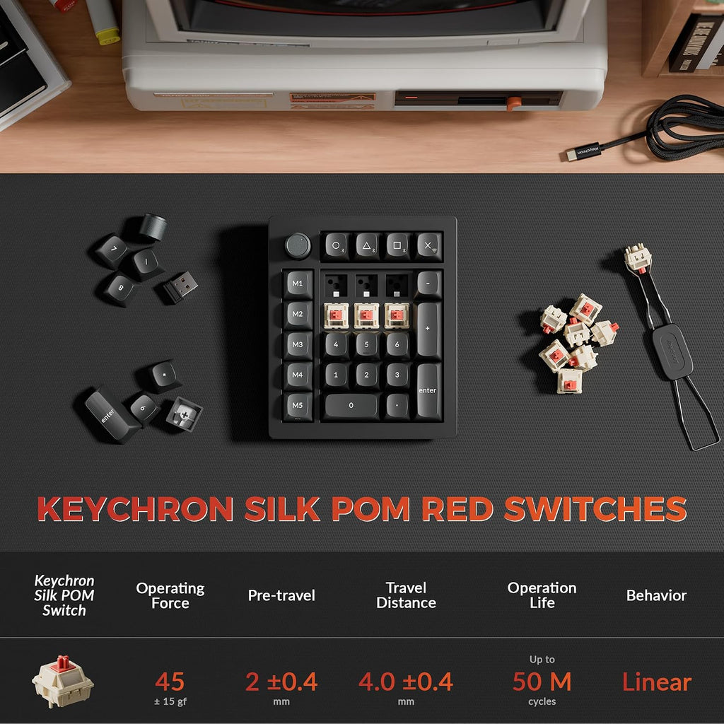 keychron v0 ultra 8k polling rate wireless (2.4 showing dimensions