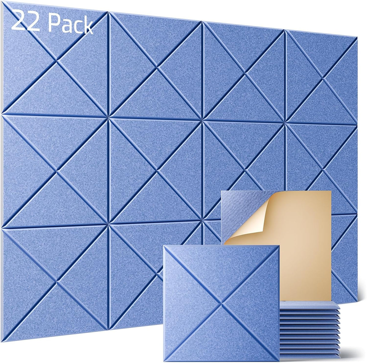 sonicism 22 pack x-lined acoustic panels shown in use