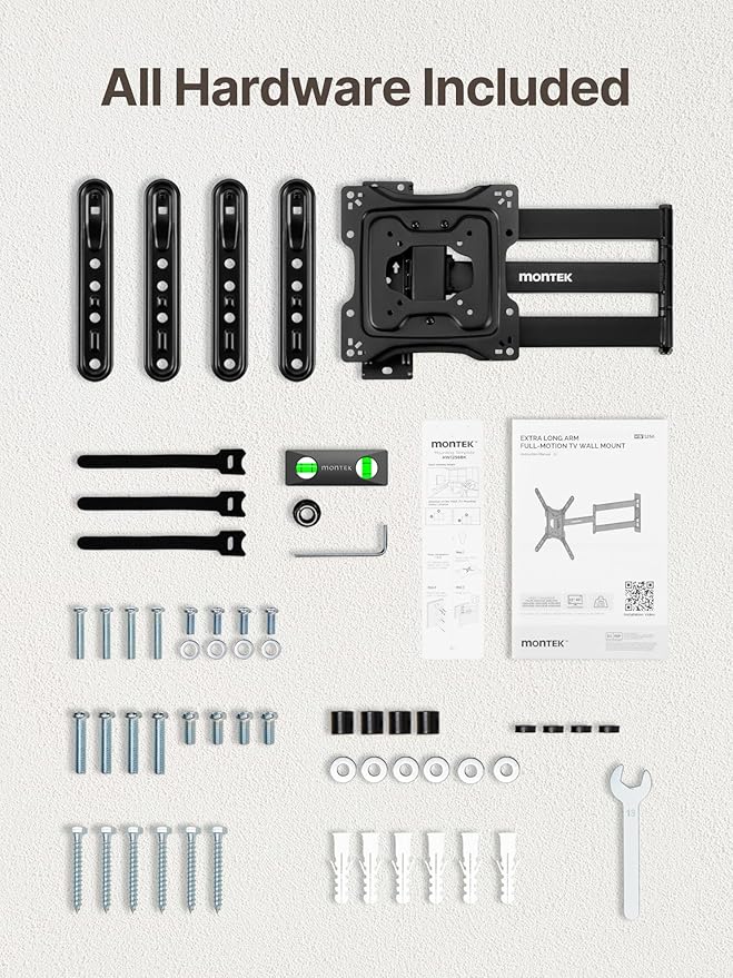 monTEK Long Arm TV Wall Mount for Most 23-65 Inch TVs, 29 Inch Long Extension