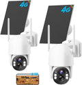MISECU 4G LTE Cellular Security Cameras Outdoor 2-Pack, 2.5K No WiFi,IP66
