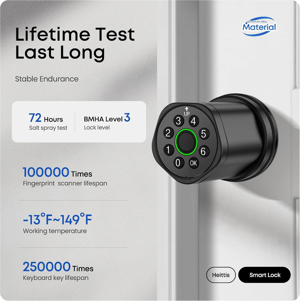 keyless entry keypad door lock with knob, smart, package contents