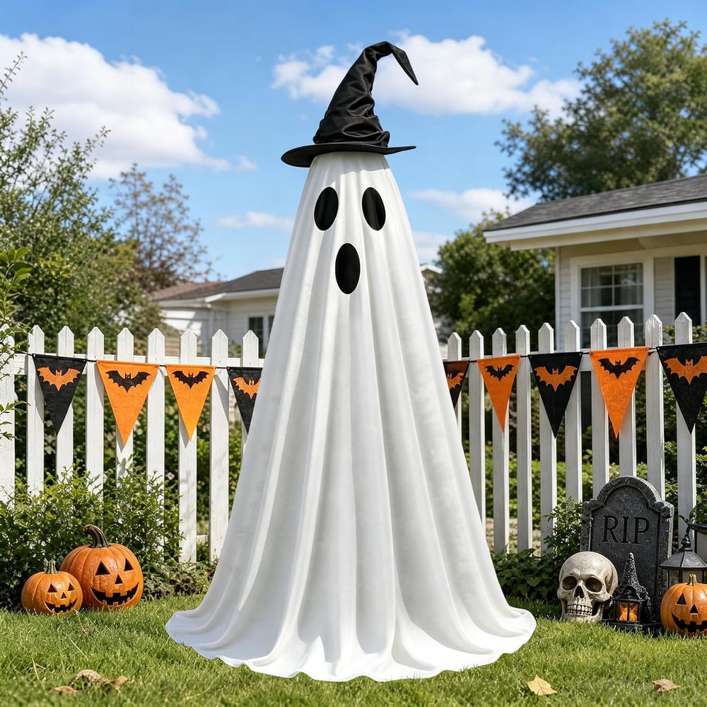 Halloween Ghost Tree Decorations Ghost Tree Cover with Witch Hat