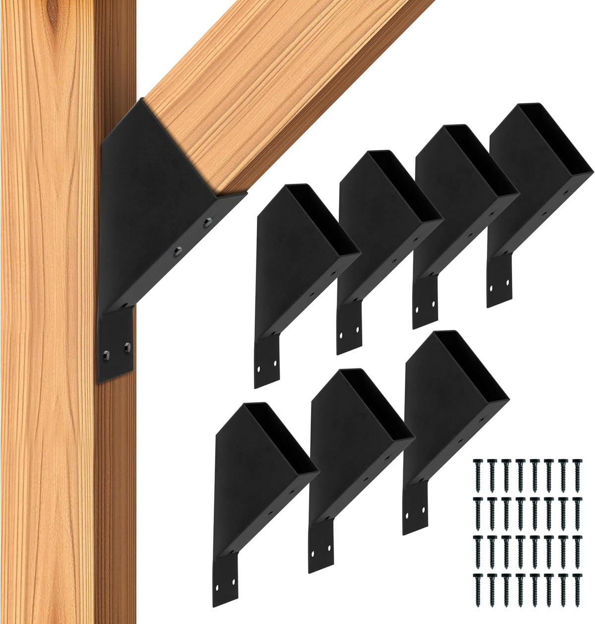 Iron Forge Tools Pergola Brackets, 2x4 Corner Kit, 8 Pack, Powder Coated