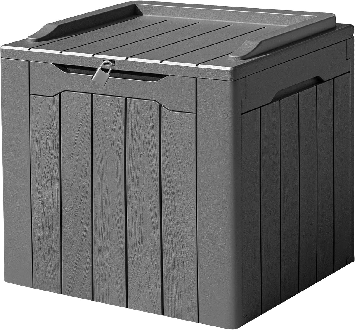 devoko 31 gallon waterproof outdoor storage box resin shown in use