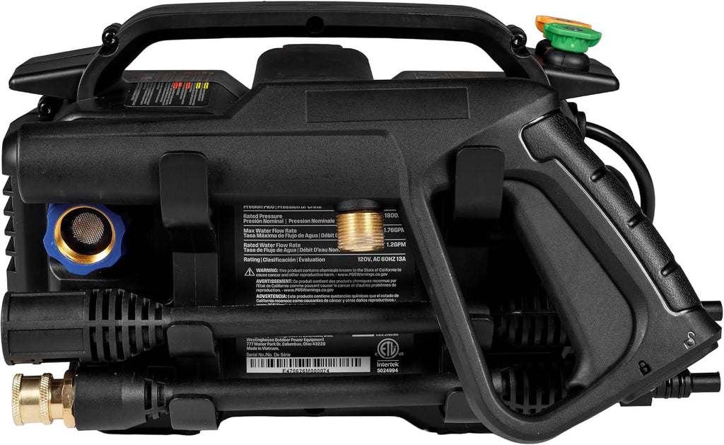 Westinghouse ePX3100s Electric Pressure Washer, 2100 Max PSI 1.76 Max GPM with Foam Cannon and Turbo Nozzle, for Cars/Fences/Driveways/Home/Patios