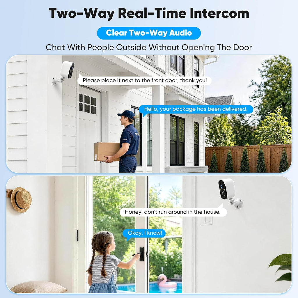 wireless outdoor security camera, 4mp fhd wifi cameras, side view