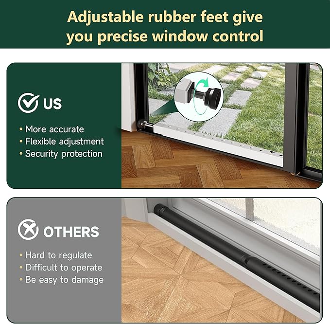 WooFog Window Security Bars Adjustable, Window Bars Security Inside Vertical (4 PCS)